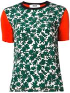 Msgm Roses Print T-shirt, Women's, Size: Medium, Yellow/orange, Cotton