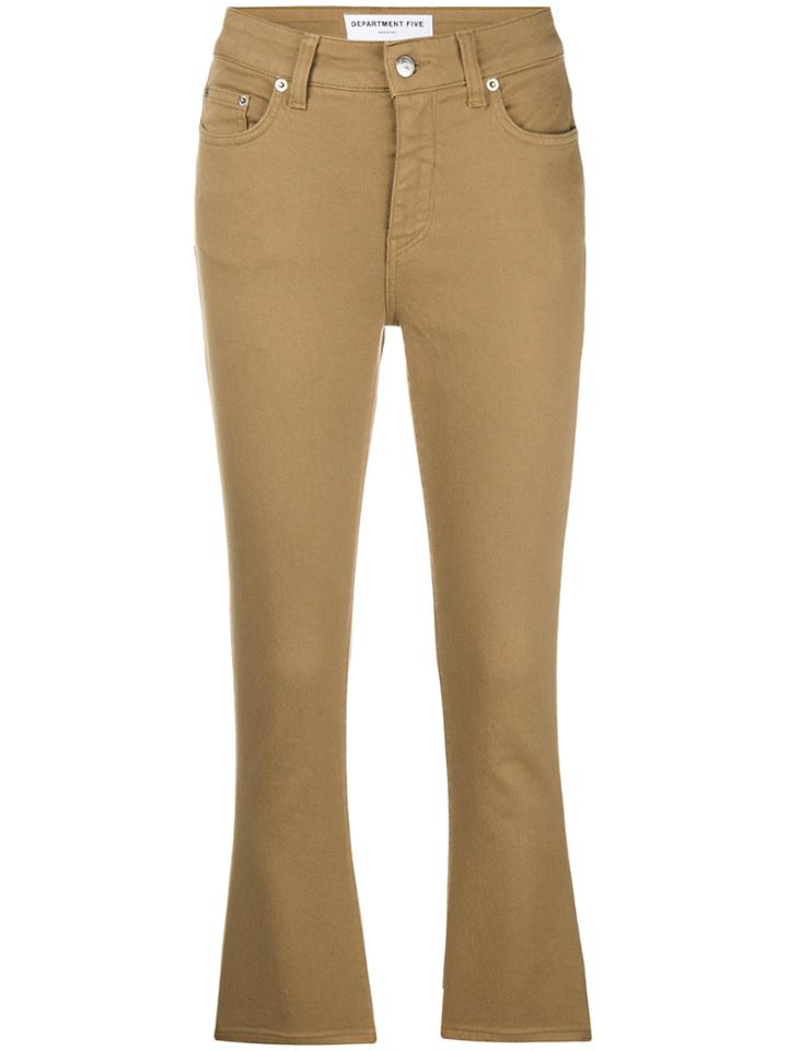 Department 5 Cropped Flared Jeans - Brown