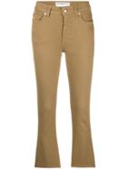 Department 5 Cropped Flared Jeans - Brown