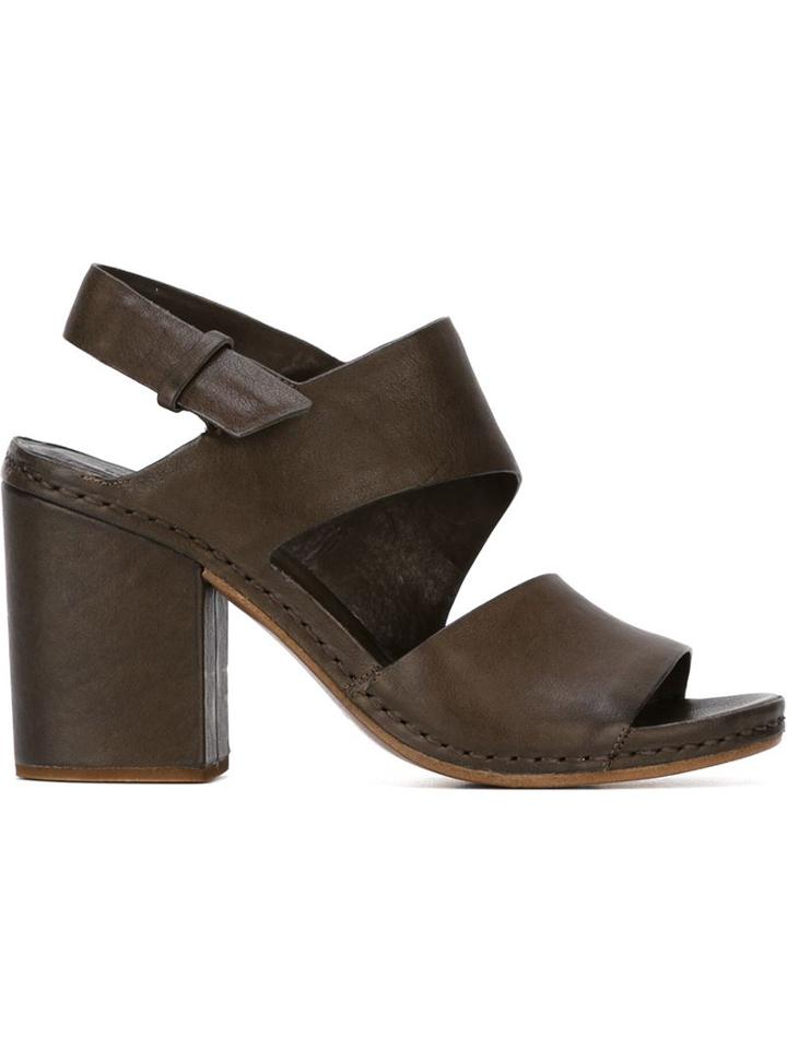 Roberto Del Carlo Chunky Heel Slingback Sandals