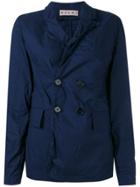 Marni Crinkled Effect Double Breasted Blazer - Blue