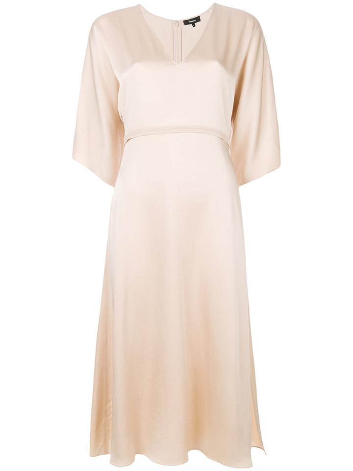 Theory Evening V-neck Dress - Nude & Neutrals