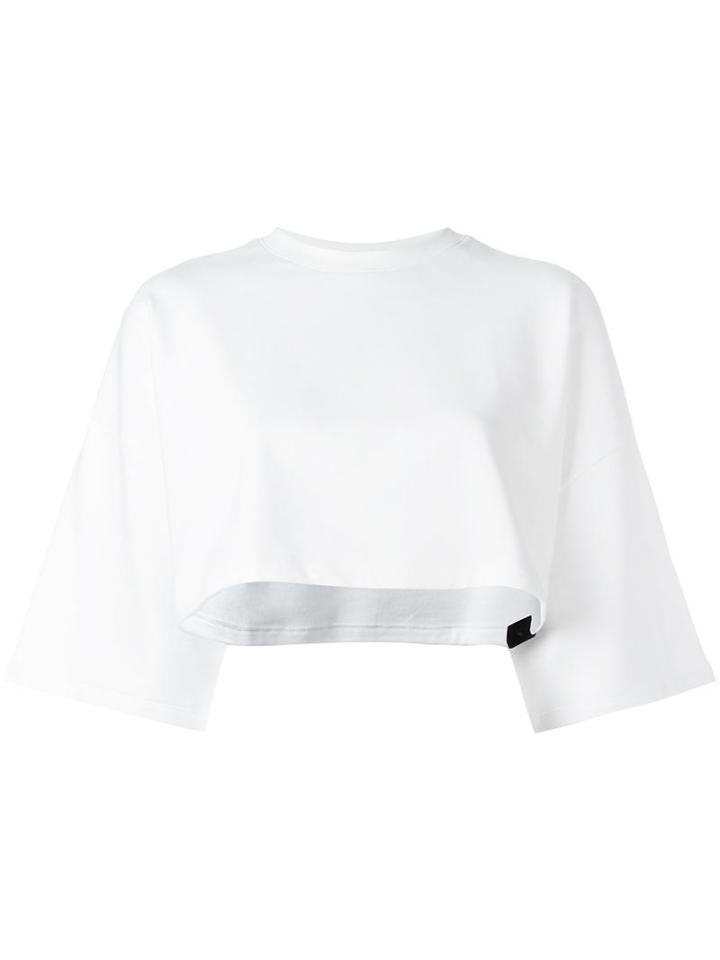 Puma 'puma By Rihanna' Cropped Sweatshirt, Women's, Size: Small, White, Cotton/polyester/spandex/elastane
