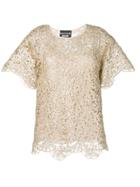 Boutique Moschino Lace Detail T-shirt - Gold