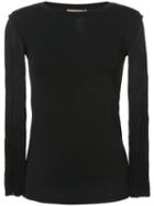 Michael Kors - Strings Sleeves Top - Women - Spandex/elastane/rayon - Xs, Black, Spandex/elastane/rayon
