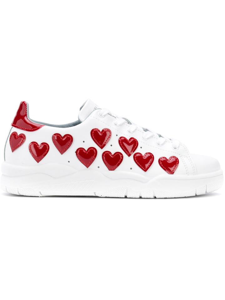 Chiara Ferragni Hearts-appliquéd Sneakers - White