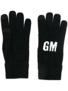 Msgm Logo Knit Gloves - Black