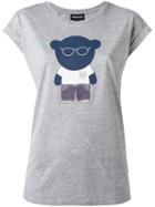Emporio Armani Bear Print T-shirt, Women's, Size: 42, Grey, Lyocell/cotton/polyester