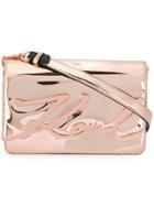 Karl Lagerfeld Signature Gloss Shoulder Bag - Metallic