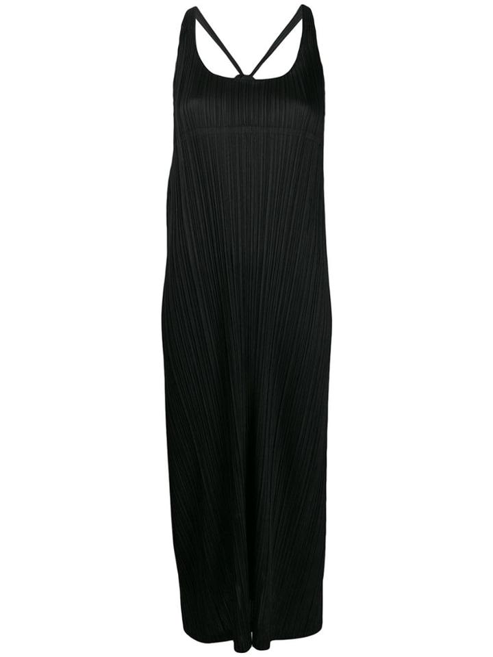 Pleats Please Issey Miyake Pleated Shift Dress - Black