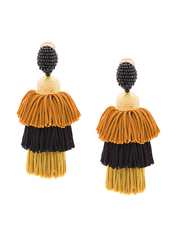 Oscar De La Renta Tassel Earrings - Black