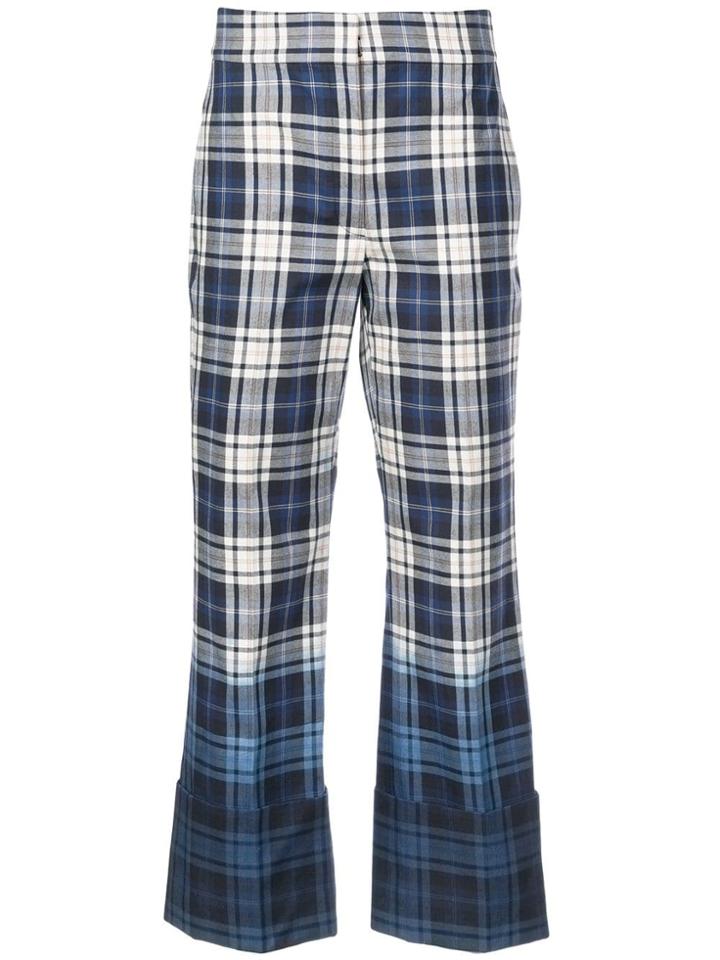 Oscar De La Renta Checkered Trousers - Blue