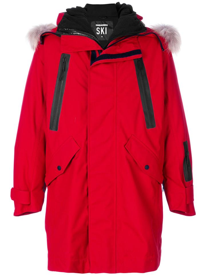 Dsquared2 Logo Print Hooded Coat