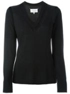 Maison Margiela Contrast Stitch Jumper, Women's, Size: Large, Black, Wool