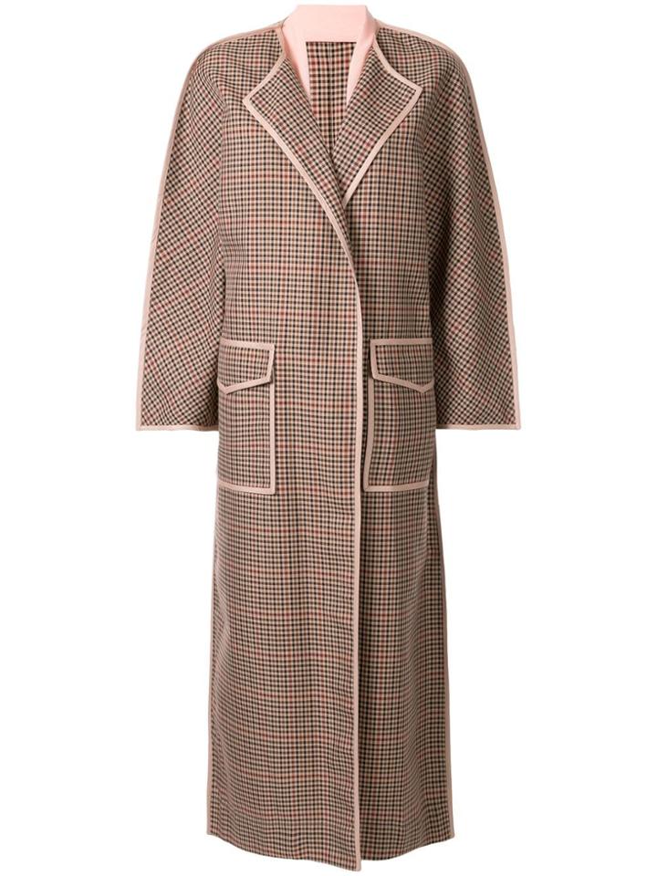 Bouguessa Checked Cape Coat - Brown