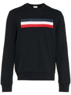 Moncler Monc Flag Logo Crw Swt Nvy - Blue