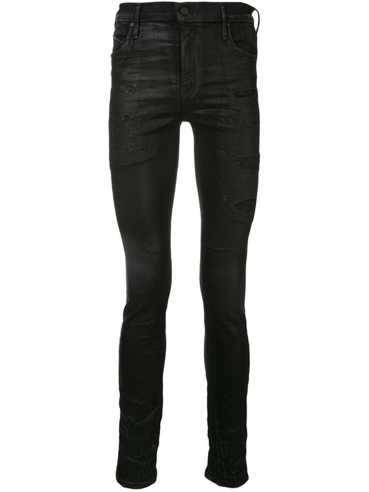 Rta Distressed Patch Skinny Jeans - Black