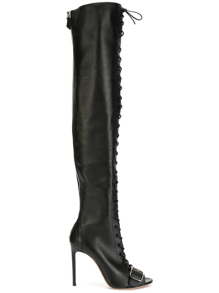 Casadei Casadei X Lena Perminova Otk Lace Up Open Toe Sandal Boots -
