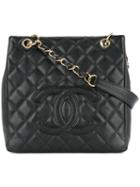 Chanel Pre-owned Quilted Logo Tote - Black