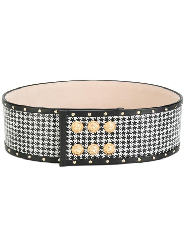 Balmain Pepita Houndstooth Belt - Black