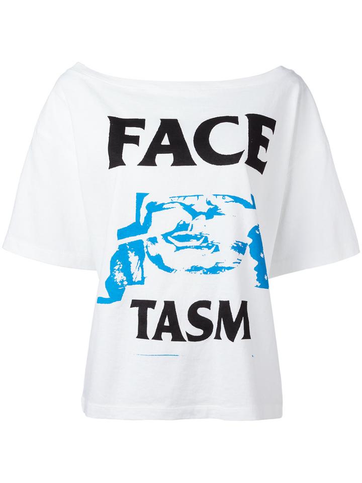Facetasm Logo Print T-shirt, Women's, Size: 2, White, Cotton
