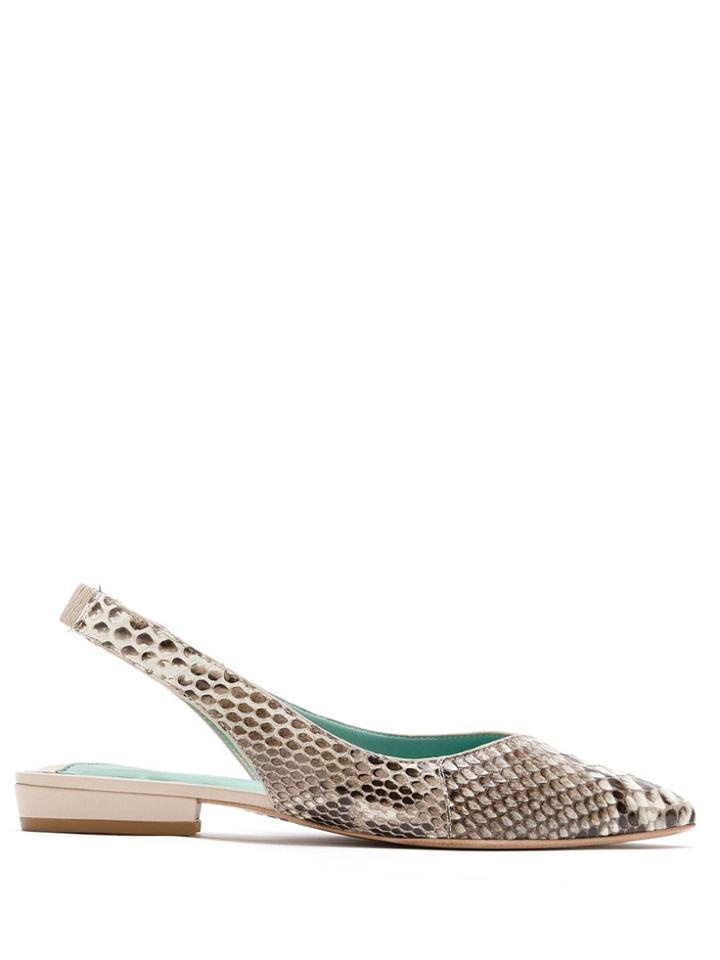 Blue Bird Shoes Slingback Flat Python Duo Marfim - Neutrals