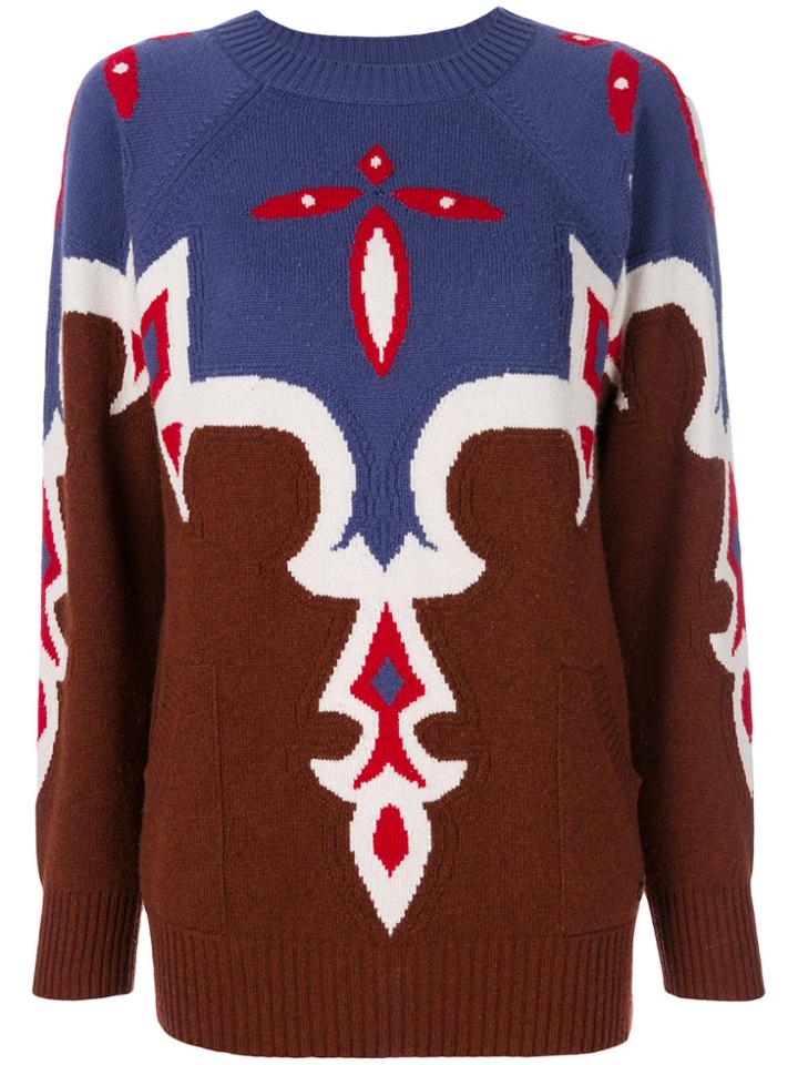 Chanel Vintage Cashmere Intarsia Pattern Jumper - Brown