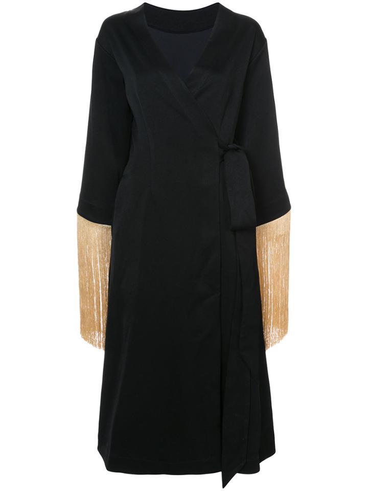 Ellery Ritz Fringed Wrap Dress - Black