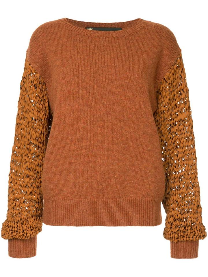 Muller Of Yoshiokubo Contrast Knitted Sweater - Yellow & Orange