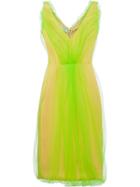Prada Tulle And Jersey Dress - Green