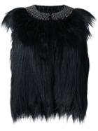 Steffen Schraut Embellished Collar Feather Effect Tunic, Women's, Size: 38, Black, Polyacrylic