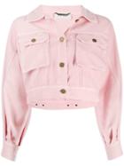 Alberta Ferretti Cropped Denim Jacket - Pink
