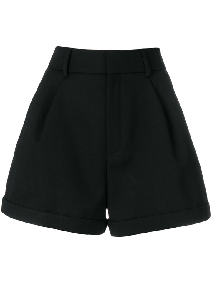 Saint Laurent Flared Design Shorts - Black