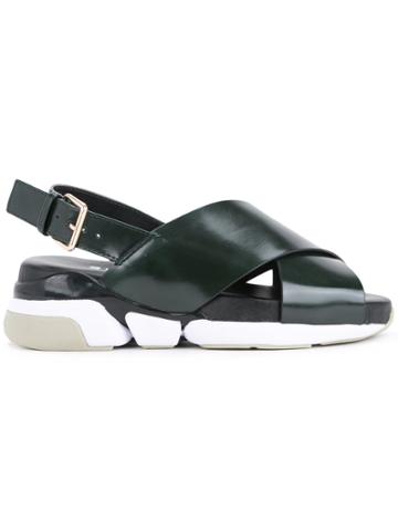 Clane Chunky Sole Sling-back Sandals - Green