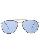 Thom Browne Eyewear Double-bridge Aviator Sunglasses - Blue