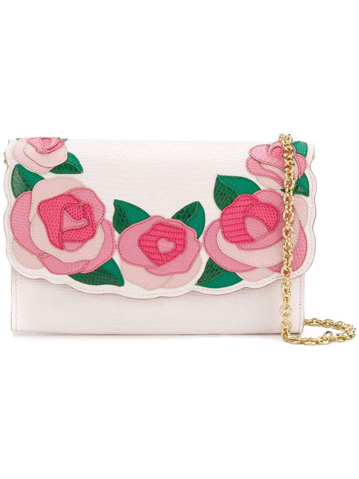 Dolce & Gabbana Rose Motif Shoulder Bag - Pink & Purple