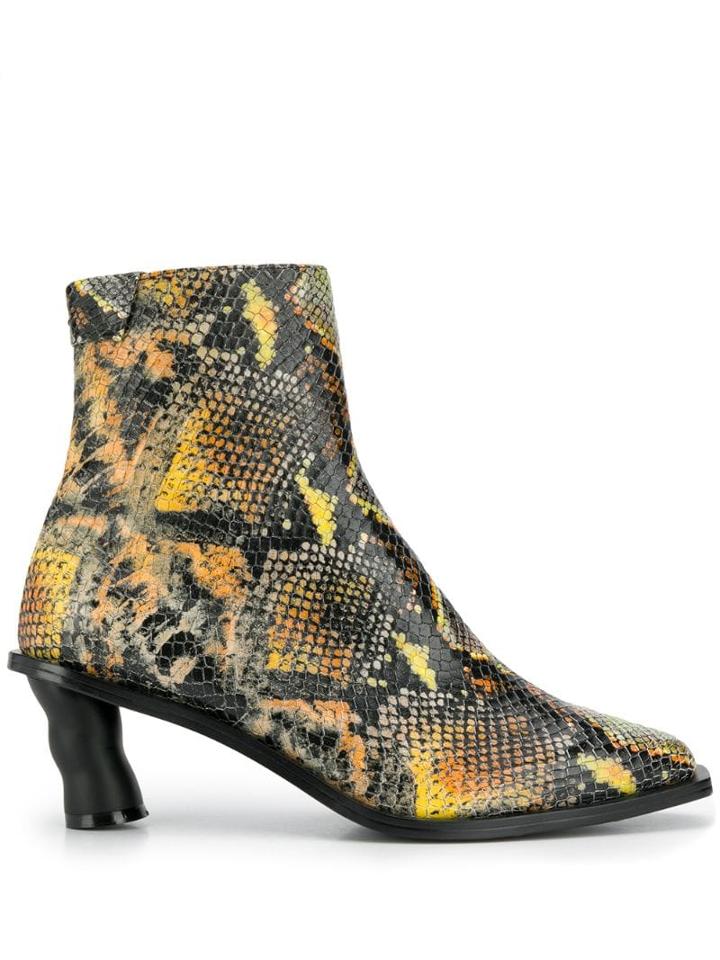 Reike Nen Animal Print Ankle Boots - Orange