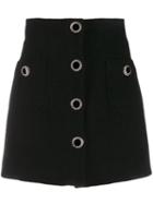 Alessandra Rich Decorative Button Skirt - Black