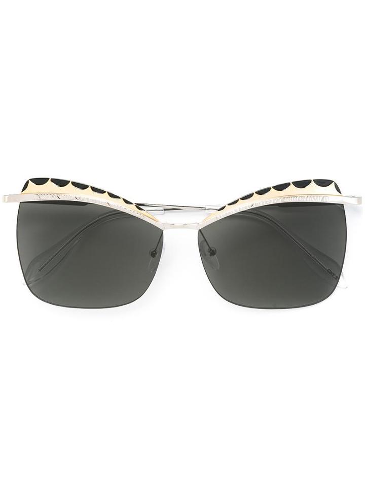 Alexander Mcqueen Squared Cat Eye Sunglasses, Adult Unisex, Size: 55, Grey, Acetate/metal