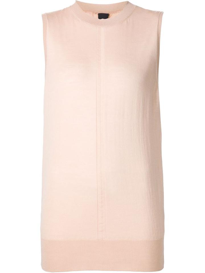 Vera Wang Contrast Panel Sleeveless Jumper, Women's, Size: Xs, Nude/neutrals, Silk/wool