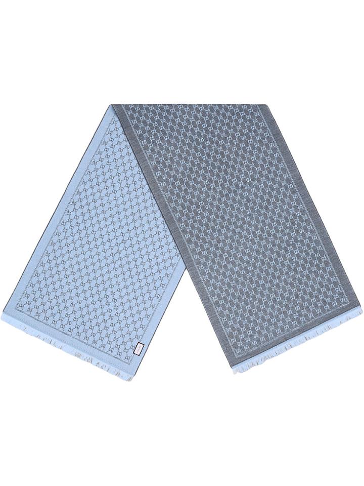 Gucci Wool Gg Jacquard Scarf - Blue