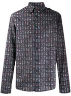 Eton Printed Flannel Shirt - Blue
