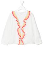 Chloé Kids - Rainbow Ruffle Blouse - Kids - Silk/cotton/polyester/modal - 6 Yrs, White