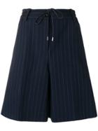 Sacai Striped Pleated Shorts - Black
