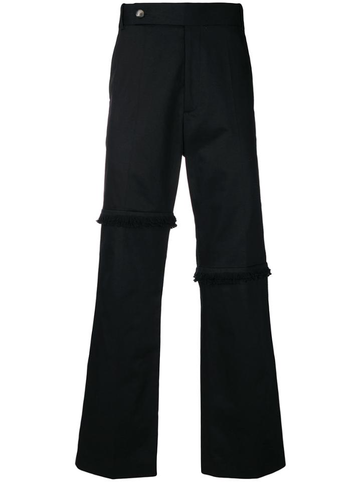 Namacheko Frayed Flared Trousers - Black