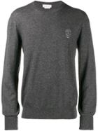 Alexander Mcqueen Crew Neck Glitter Jumper - Grey