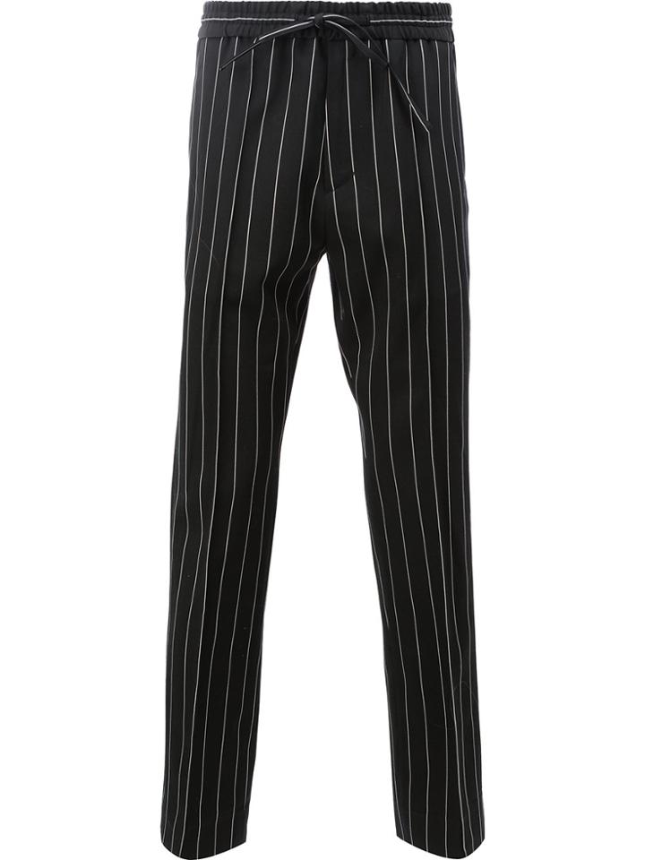 Juun.j Pinstriped Tailored Trousers - Black