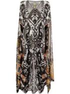 Afroditi Hera Ikat Kaftan Dress - Grey