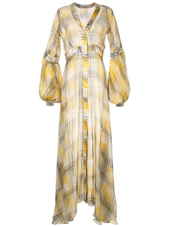 Silvia Tcherassi Sheer Maxi Dress - Yellow
