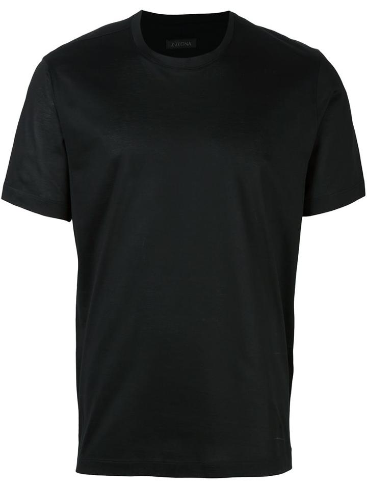 Z Zegna Basic T-shirt, Men's, Size: Large, Black, Cotton